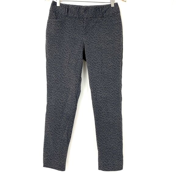 Banana Republic Jackson Fit Pants Womens 2 Gray Animal Print Slim Ankle 29x28 - Picture 1 of 7